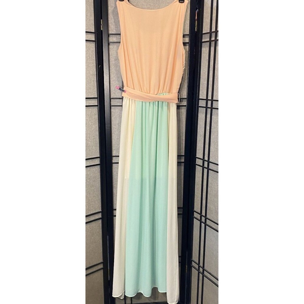 D’ Enjoy Tank Dress Size M Pastels Maxi Flowing Lined To Knees - Picture 3 of 11